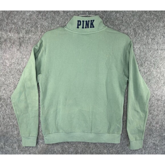 Victorias Secret PINK Quarter Zip Pullover Jacket Women's Size XS Green Dog Logo - Picture 6 of 12